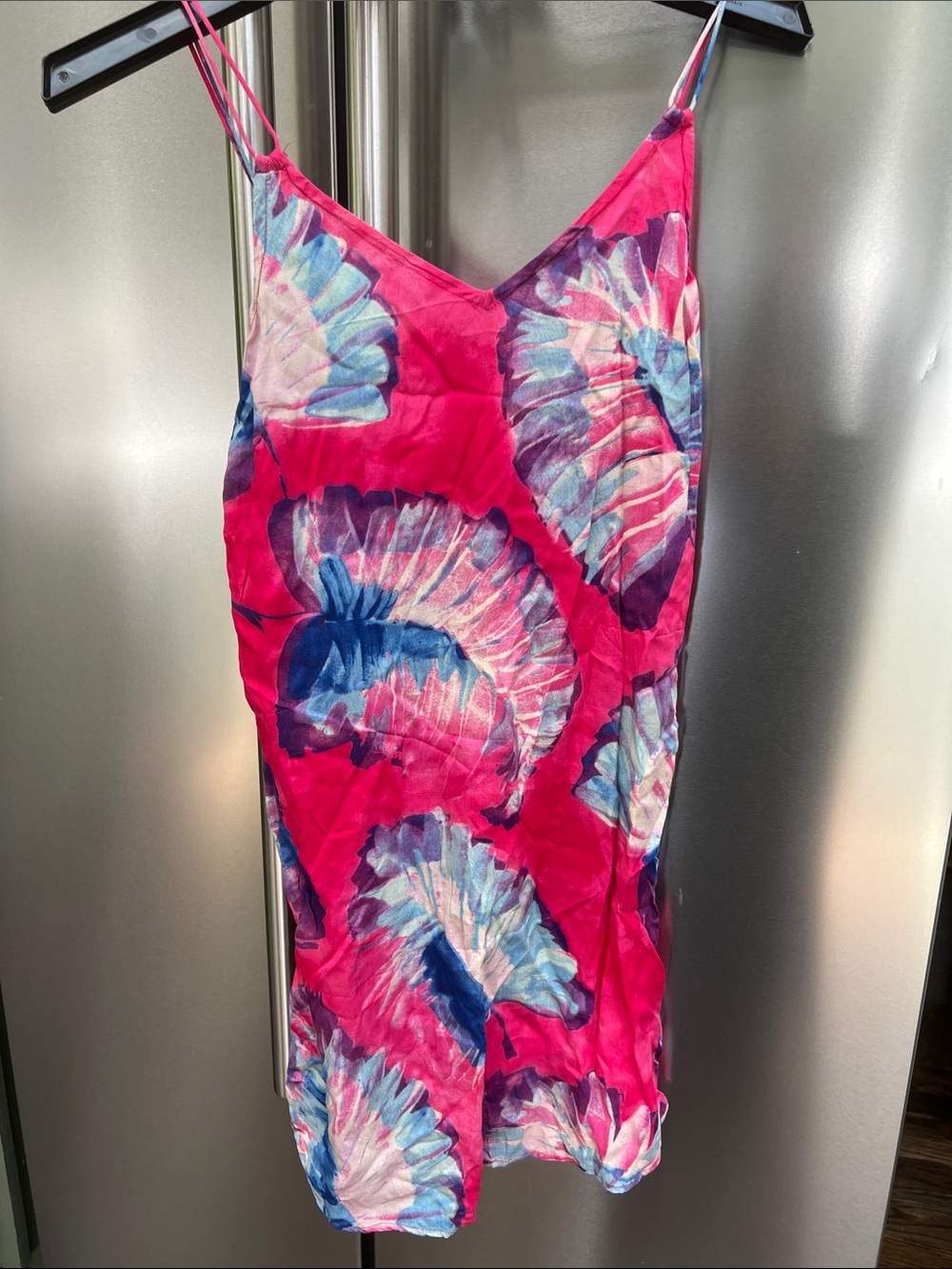 Anthropologie Bright Pink & Purple Mini Dress